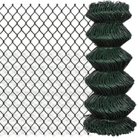 Rouleau de treillis métallique enduit de PVC clôturant le maillon de chaîne vert de calibre 13 RAL6005 fil enduit de PVC 2.4mm matériel tissu fil de poulet