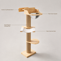 Arbre à chat multi-niveaux en bois massif, vente en gros directe d'usine, tout-en-un, gain de place, condo pour chat d'intérieur, jouet pour animaux de compagnie pour usage domestique