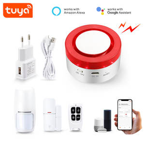 Precio de promoción El mejor sistema de seguridad para el hogar Alexa Google Home Control de voz WiFi Tuya Smart Siren Alarm para el hogar 2017 - Product Image 2