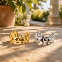 Beimai OEM Klassischer 18K Vergoldeter Edelstahl Verstellbarer Flügel-Offener Ehering für Geschenk & Party
