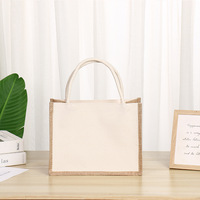 Livraison rapide Sac à main en jute imprimé personnalisé avec coutures Sac à bandoulière avec logo Sac fourre-tout en jute pour femmes
