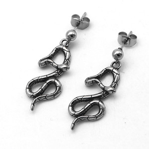 Pendientes colgantes de acero y titanio con forma de serpiente yunnique para hombres y mujeres, joyería de moda con forma de animal - Product Image 5