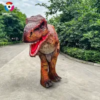 Costume de dinosaure animatronique réaliste avec jambes cachées pour la marche en extérieur, idéal pour Halloween et les parcs d'attractions jurassiques