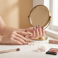Lot de 6 faux ongles à presser en strass dégradés Sweet Rose, longs, avec boîte de présentation, pré-conçus pour salon de manucure