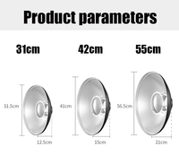 Diffuseur en nid d'abeille de 30 cm/42 cm/55 cm, plat de beauté pour la photographie en studio, réflecteur pour lumières et flash