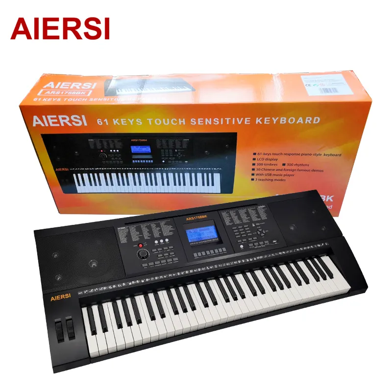 Grosir merek Aiersi profesional 61 tombol respon sentuh organ elektronik tegak keyboard piano digital alat musik