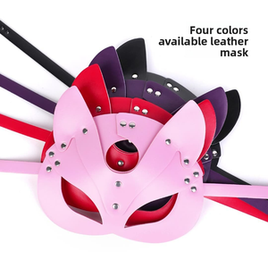 Fetish หน้ากากฮาโลวีนแมวหนัง PU หน้ากากพันธนาการทาสและศีรษะสำหรับผู้ชายและผู้หญิงฮาโลวีนสวมบทบาทของเล่นทางเพศ - Product Image 5