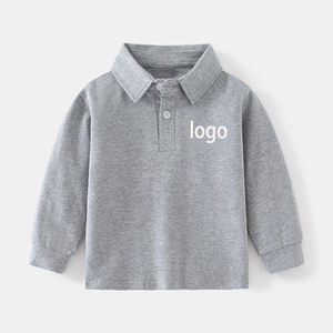 Chemise polo à manches longues pour garçons, élégante et chaude pour l'automne, col montant, imprimé cartoon personnalisé - Product Image 1