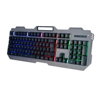 Nuevo Teclado para Juegos con Cable para PC de Escritorio, Tamaño Completo, Metálico, con Retroiluminación LED, USB, Resistente al Agua