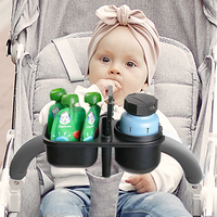 Porte-gobelet multifonction 3 en 1 pour poussette, porte-bouteille d'eau universel pour poussette, plateau à collation avec porte-gobelet pour téléphone