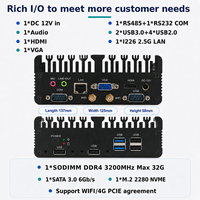 Mini PC Industrial sin Ventilador Intel N150, DC 12V, Intel I226-V 2.5GbE LAN, M.2 2280 NVME, SATA3.0, HDMI 2.0, RS232 COM, DDR4 3200 MHZ