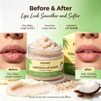FEXMS Gommage Lèvres Coco Cocolicious Soin des Lèvres Exfoliant Doux avec Huile de Jojoba et d'Avocat pour des Lèvres Lisses et Douces