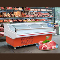 Vente chaude Supermarché Présentoir De Viande Fraîche Réfrigérateur Boucherie Fruits De Mer Poisson Comptoir Refroidisseur Armoire
