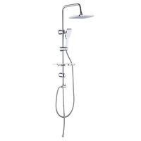 Système de douche carré avec pommeau de pluie, barre coulissante réglable et douchette à main pour la rénovation quotidienne de la salle de bain domestique