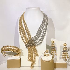 Yulaili usine <span class=keywords><strong>pas</strong></span> <span class=keywords><strong>cher</strong></span> Dernière Conception Brésilienne Plaqué Or Ensembles de Bijoux Non-Fade18k <span class=keywords><strong>Collier</strong></span> Ensemble De Mariage Cadeau De Mariée Accessoires - Product Image 6