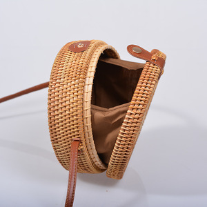 Fashion Summer Straw Beach <strong>Bag</strong> Woven <strong>Wicker</strong> Straw <strong>Bag</strong> <strong>Basket</strong> Round Crossbody Shoulder Straw Purse Beach <strong>Bags</strong> for Women - Product Image 2
