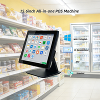 Terminal de point de vente tout-en-un avec écran tactile capacitif de 15,6 pouces, système Windows, processeur Intel
