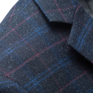 Manteau long à <span class=keywords><strong>carreaux</strong></span> pour hommes Nouveaux modèles de manteaux pour hommes Dark Bule Hommes Vestes <span class=keywords><strong>Blazer</strong></span> - Product Image 4