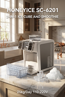 Machine à glaçons et à neige 2-en-1 pour bureau, hôtel, maison, bar, vestiaire, hall d'entrée, avec compresseur silencieux, autonettoyante, 150W, à poser sur comptoir