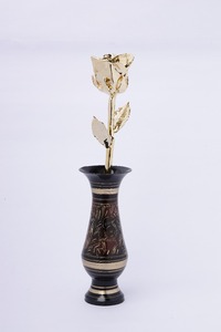 Handmade Gold Foil Rose <b>Artificial</b> <b>Flower</b> in Decorative Vase Luxurious Valentine'S Day Gift - Product Image 4
