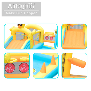 Tùy chỉnh màu vàng vịt ngoài trời Inflatable Bouncer Mini Inflatable nhà bị trả lại với <span class=keywords><strong>Slide</strong></span> cho trẻ em bên sự kiện nhà máy sản phẩm - Product Image 5