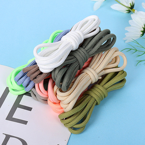 Lacets ronds en polyester haute résistance à tissage dense de 5 mm, couleur unie, pour Y-<span class=keywords><strong>eezy</strong></span> 350 V2, bottes Martin, chaussures de sport décontractées - Product Image 3