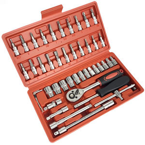 Juego de Herramientas Manuales Combinadas de Acero al Carbono de Alta Resistencia, Kit de Herramientas para Reparación de Automóviles, Juego de Llaves de Tubo para el Hogar, Kit de Calidad Práctica - Product Image 1