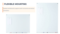 Tableau blanc magnétique 180x100cm, surface sans cadre en verre de 4mm d'épaisseur avec plateau pour stylos, pour école, bureau, studio, certifié TUV