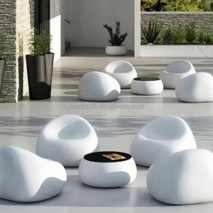Conjunto de Mesa y Silla de Jardín Moderno de Fibra de Vidrio, Estilo Gumball, Ecológico, para Patio Exterior, <span class=keywords><strong>Playa</strong></span>, Parque, Hotel, Sala de Estar - Product Image 3