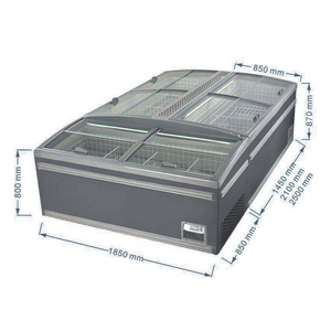 Siêu thị thương mại làm mát tĩnh hiển thị tủ đông ngực đảo với đèn Led điều khiển nhiệt độ kỹ thuật số công suất 850L - Product Image 2