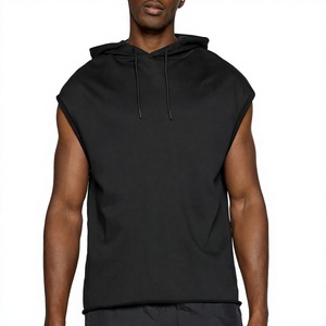 High Quality Custom Designed Men's Gym <b>Hoodie</b> Design Your Own Logo High Quality 100% Cotton Winter Solid <b>Sleeveless</b> <b>Hoodie</b> - Product Image 1