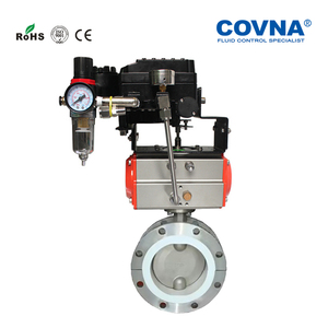 Válvula de Mariposa Neumática COVNA de Acero Inoxidable de 3 Pulgadas con Asiento de PTFE y Doble Brida - Product Image 5