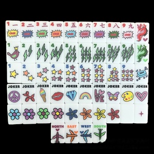 Fichas de mahjong estilo americano, disponibles en stock, 160 piezas completas para entretenimiento de juego. - Product Image 1