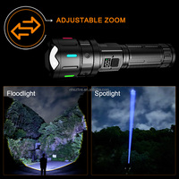 En stock, batterie externe 5000 mAh, lampe torche 1000 lumens, luminosité 30W, charge rapide Type-C et affichage pour le camping et les situations d'urgence