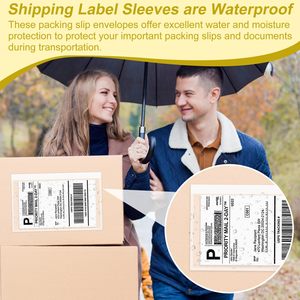 60 fundas para etiquetas de envío de 6,7x9,8 pulgadas, bolsas autoadhesivas para listas de empaque, sobres protectores transparentes para documentos para envío - Product Image 5