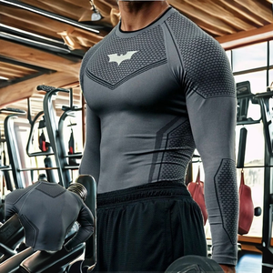 OMMIZ Camiseta Deportiva de Baloncesto para Hombre, de Secado Rápido, Transpirable, Antibacteriana, Ajustada, Cuello Redondo, Mangas Largas, Logotipo Personalizado - Product Image 2