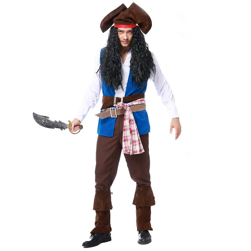 Costume completo da uomo per adulti Cosplay del capitano di Halloween