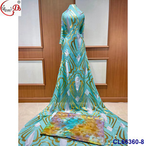 Lisami Rts, élégant tissu en velours multicolores, coupé à la main, luxe somalien, Fransawei Dirac Gabasar, doux, doré, pur, véritable soie - Product Image 6