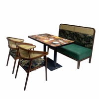 Set Tavolo e Sedie da Bar in Stile Retrò con Materiale in PU Pronto per la Spedizione
