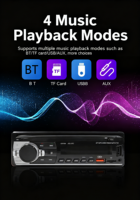 1 Din Auto MP3 Multimedia-Player Android Auto CarPlay BT Kabelloses Audio FM-Radio USB TF AUX-Eingang Universelles Auto-Stereosystem