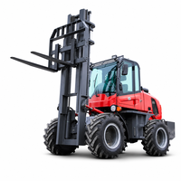 Chariot élévateur tout-terrain 4x4, capacité de charge nominale de 4 tonnes, 4000 kg, chariot élévateur articulé tout-terrain diesel avec puissance de 65 kW, pneus tout-terrain