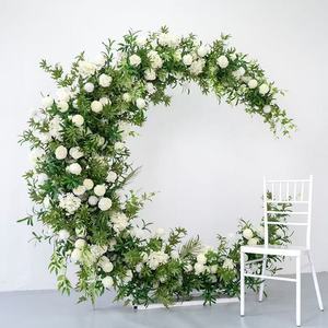 Arche <span class=keywords><strong>de</strong></span> fleurs <span class=keywords><strong>de</strong></span> mariage tendance, arche en forme <span class=keywords><strong>de</strong></span> lune en fleurs <span class=keywords><strong>de</strong></span> soie artificielles, <span class=keywords><strong>fond</strong></span> à vendre - Product Image 5