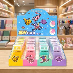 ยางลบลายพิกเซลโปเกมอนเกาหลี รูปทรงกระบอก 24 ชิ้น/กล่อง เครื่องเขียนเด็กน่ารัก ลายอนิเมะย้อนยุค 8 บิต ขายส่ง รุ่น AB0105 - Product Image 2