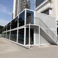 Maison préfabriquée en acier, conteneur de 20 pieds ou 40 pieds, structure plate, extensible, mobile, démontable pour hôtel/bureau/camping