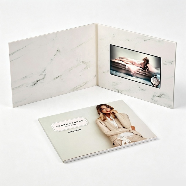 Custom LCD Digital Video Book 5 7 10 Inch HD LCD Screen Video Mailer Player Business Card Wedding Greeting Card Video Brochure
