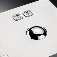 Clavier industriel métallique robuste à 67 touches, monté sur panneau, USB, étanche IP65, avec trackball, pour kiosque en libre-service