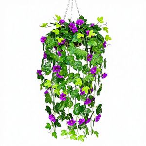 Vigne artificielle de volubilis pour décoration murale de salon, fleurs décoratives, panier suspendu, technique de moulage mural - Product Image 1