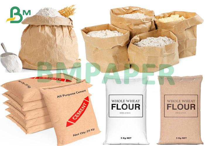 High Strength Cement Bag Paper , Brown Kraft Paper 70gsm 80gsm 85gsm 100gsm 120gsm