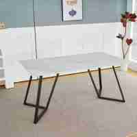 Nouveau rond fritté pierre top métal pied pas cher salle à manger meubles restaurant moderne 6 chaises table à manger ensemble