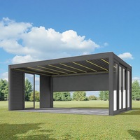 Pérgola Bioclimática Motorizada Eléctrica de Aluminio para Exteriores, Pérgola de Lujo para Exteriores, Conjuntos de Jardín para Exteriores, Paisajismo